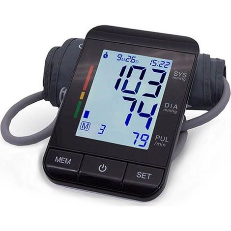 Tensiomètre numérique précis avec brassard de 22 à 32 cm, grand écran LCD rétroéclairé, réglable à 360° et portable pour adultes (1/5)