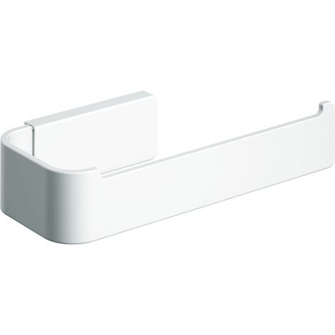 COSMIC NEA Portarrollos de Papel Higiénico Sin Tapa para el Baño de Diseño Rectangular. Instalación con Tornillería o Adhesivo. Soporte Metálico de Papel para WC de Color Blanco Mate (1/2)