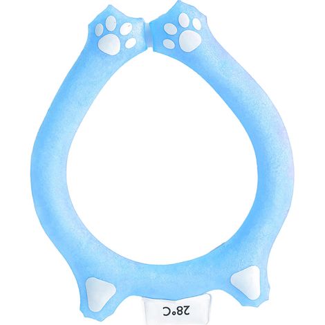 Anneau rafraîchissant pour le cou, tour de cou portable et réutilisable, mains libres, idéal pour l'été et les fortes chaleurs (bleu). (1/5)