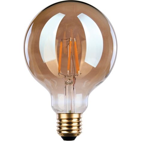 Ampoule LED globe à filament déco - Xxcell - E27 - 7 W - 600 lm - 2200 K - D. 95 mm - Fumée