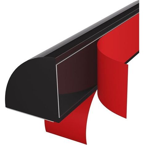 Flexible Viertelkreisform, flexible Zierleisten, selbstklebende Wandleisten, doppelseitig (schwarz, 100 cm) (1/5)