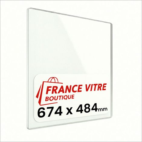 674 x 484 x 4 mm - Vitre de cheminée pour insert et poêle à bois - verre de rechange - France Vitre - jusqu'à 800°C - 484 x 674 x 4 mm (1/5)