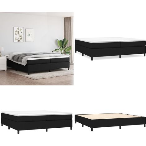 Bettgestell ohne Matratze Schwarz 200x200 cm Stoff - Doppelbett - Boxspringbettwäsche - Lattenrost - Bettsofa - Schwarzes Bett - Home & Living