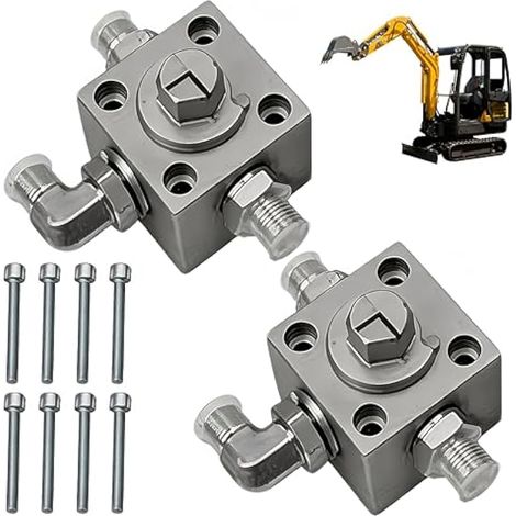 Vanne D'accélérateur, 2 Pièces de Vanne de Dérivation 3 Voies pour Mini Pelle Hydraulique Vannes D'étranglement pour Petite Excavatrice Pièces Détachées pour Distributeur D'accélérateur de Mini-Pelles (1/5)