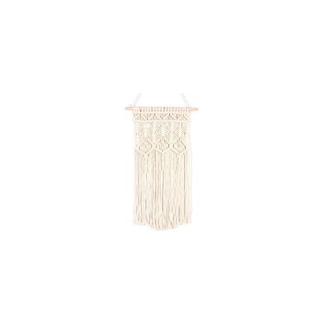 Tenture murale en macramé tissé 75cm x 35cm – Style bohème chic – Cordon en coton sans produits chimiques – Décoration intérieure moderne (1/5)