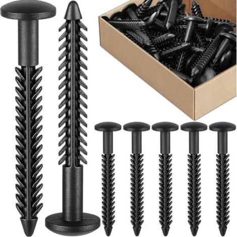 Clous fixation stores – Lot 38 – Noirs – Plastique résistant – Extérieur – Fixation solide (1/5)