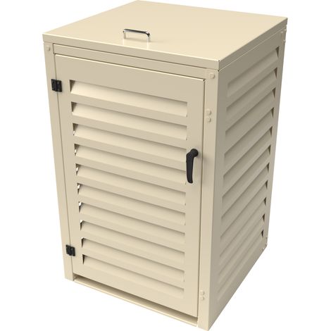 Cache Poubelle Simple en Aluminium thermolaqué 1x240 Litres - Crème