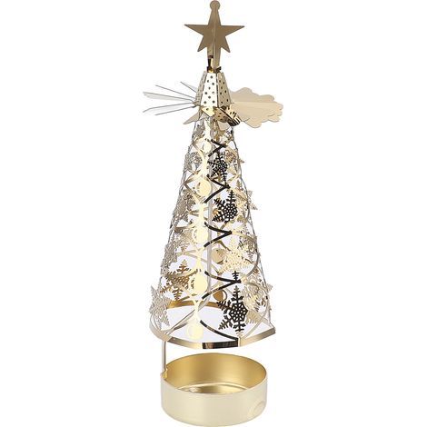 Drehbarer Kerzenhalter, Drehbarer Kerzenhalter für romantische Hochzeiten und Weihnachtsfeiern (Goldene Schneeflocke) (1/5)