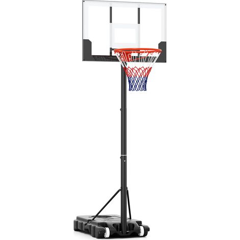 3.3-7 Feet Portable Adjustable Outdoor Kids Basketball Hoop Goal System-White (1/5)