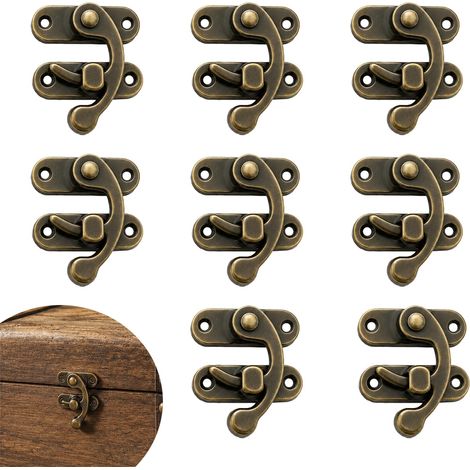 8 PCS Fermoirs à Bras Oscillant en Bronze Antique, Loquets Métalliques Vintage pour Boîte en Bois, Fermeture Décorative avec Vis de Montage, Accessoire de Verrouillage pour Coffre, Coffret et Meuble (1/5)