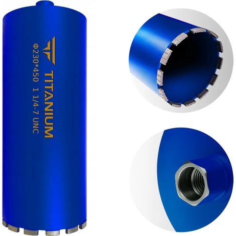 Foret diamanté pour scie cloche à béton 230 mm 450 mm titane (1/5)