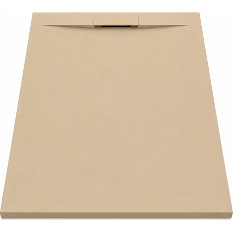 Plato de Ducha de Resina Antideslizante  120x90  Incluye Válvula Oculta de Desagüe y Rejilla  Color Mocca RAL 1001 (1/5)