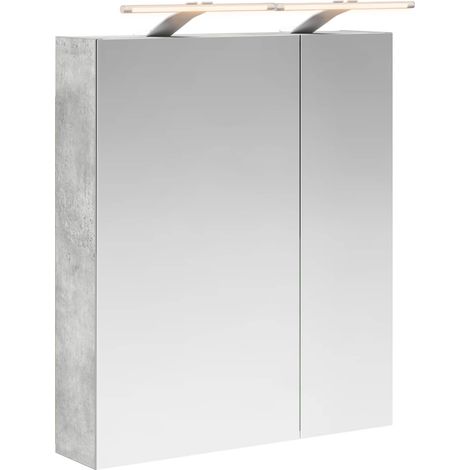 Maison Exclusive - Mobiletto per specchio da bagno con lo scaffale Grigio cemento