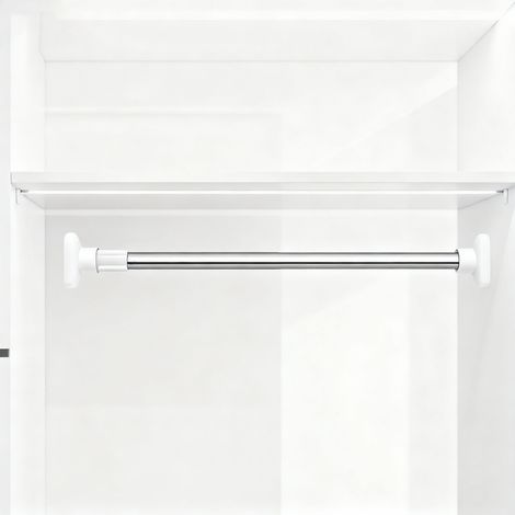 Ausziehbarer Gepäckträger, keine Montage erforderlich, für Bad und Balkon, 110–200 cm / Edelstahl + ABS – 1x Wandhalterung und Hängestange, platzsparend (1/5)