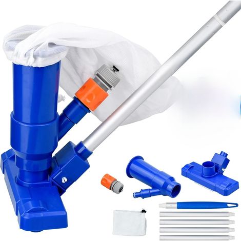 Aspirateur de piscine portable avec tube télescopique pour le nettoyage des piscines - Bleu (1/5)