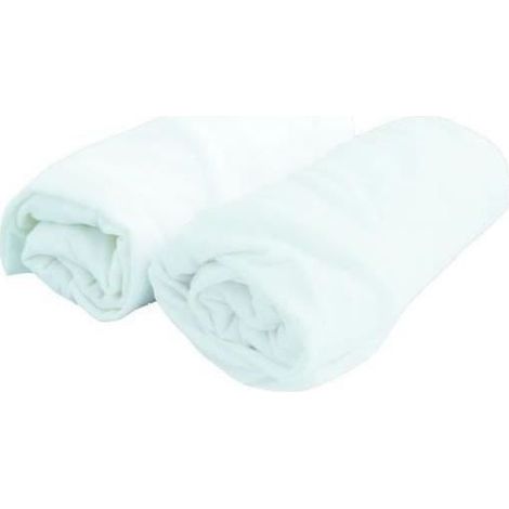 Duo de draps housse en jersey Blanc 60x120 cm (1/3)