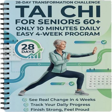 Tai Chi pour les seniors de plus de 60 ans : guide étape par étape pour soulager la douleur, défi d’entraînement à domicile de 28 jours pour perdre du poids, mouvements originaux simplifiés (1/5)