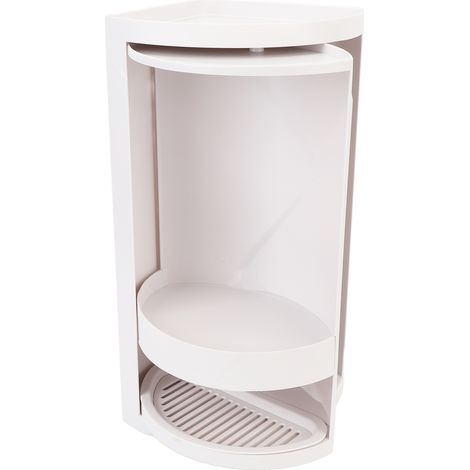 Étagère de rangement d'angle de salle de bain en PP, 2 niveaux, organisateur de comptoir rotatif à 360 degrés, armoire de soins de la peau et de cosmétiques pour chambre à coucher, gris (1/5)