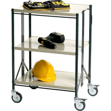 Chariot RS PRO 3 plateaux en Acier, 560 x 445mm, Capacité de charge 80kg ( Prix pour 1 ) (1/2)
