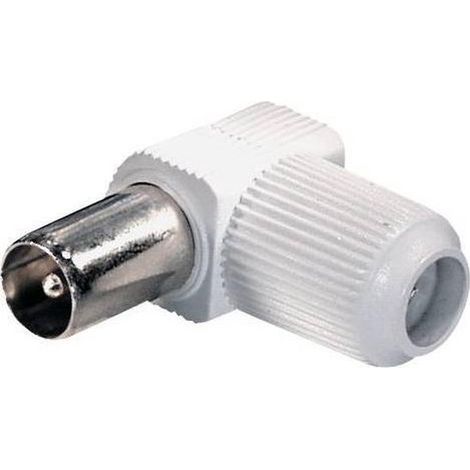 Connecteur coaxial à vis (IEC) coudé - 75 dB - Mâle - Accessoire antenne