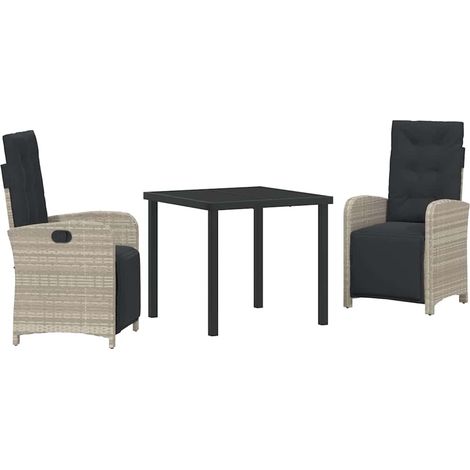 Ensemble de salle à manger pour jardin 3 pcs,Salon de jardin Gris clair CFW69984 (1/5)