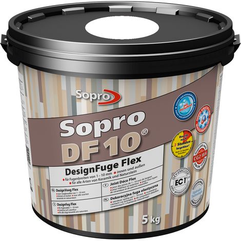 Sopro Mortier à joint pour carrelage de sol et mural Sopro DF 10 Flexible blanc n° 10 5kg Blanc (1/4)