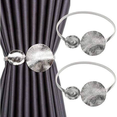 Set di 2 fermatende moderni in metallo argentato, accessori d'arredo per soggiorno e camera da letto (foglia di loto) (1/5)