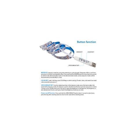 Bande LED rétroéclairée USB 5V étanche RGB (2 mètres étanches) (1/5)
