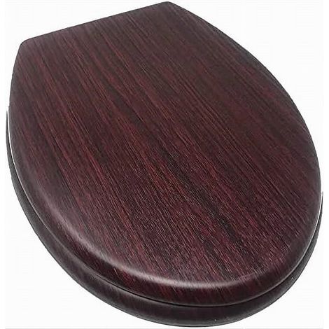 Cleafe - Copriwater Universale In Legno Mdf Tavoletta Bagno Wc Cerniere Legno Scuro 52947a - (1/3)
