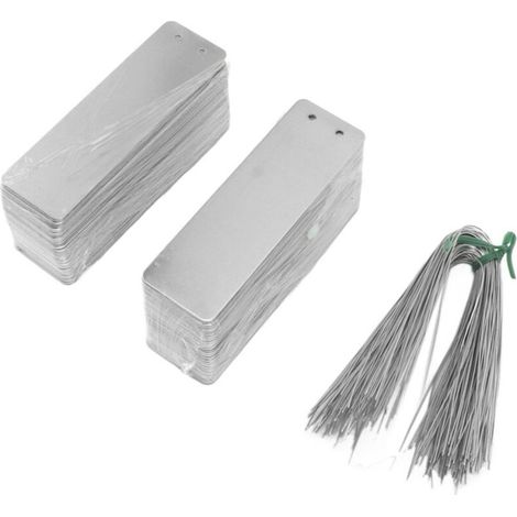 Bardusch-Lot de 100 étiquettes métalliques double face inscriptibles pour jardinage extérieur Étiquettes pour plantes en aluminium haute (1/4)