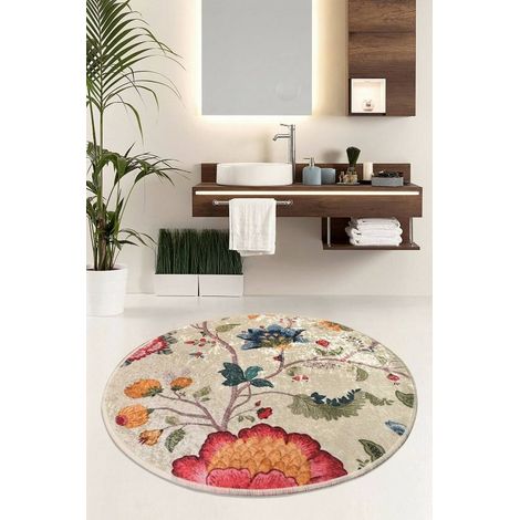 Granite City - Tappeto da Bagno, 100x100 cm Multicolore, Forma Rotondo (1/4)