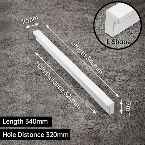 (L-320 mm, lot de 2) Poignées de meuble blanches en alliage d'aluminium, accessoires de quincaillerie (1/3)