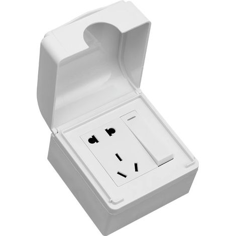 JSSEVN-Couvercle Prise Étanche, Boîtier Prise Salle de Bain, pour Prises Électriques Protection Anti-Eau, Compatibles avec Prises Simples (1/5)