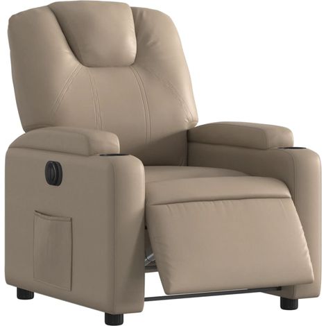 vidaXL Poltrona Reclinabile Elettrica Cappuccino in Similpelle