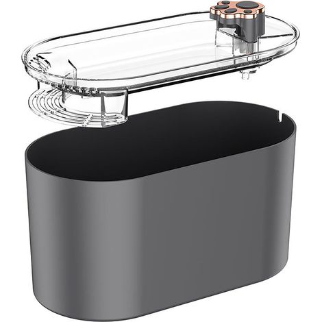 Fuente de agua para gatos con filtración automática, dispensador de agua inteligente y ultrasilencioso para gatitos y gatos, color gris.
