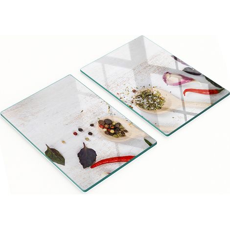 Set aus zwei Glas-Küchenbrettern für Gemüse und Gewürze, 2 x 40 x 52 cm (1/5)