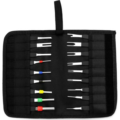 Terminal Removal Tool Kit, Kit de 18 Outils de Extracteur de Cosses, Outils de Démontage de Câblage Electrique pour Voiture (1/5)