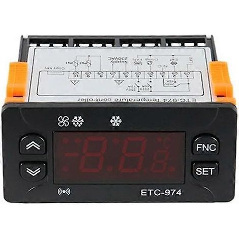 Régulateur de température ETC-974 pour réfrigérateur, dégivrage et chauffage, avec double capteur 220 V (1/5)