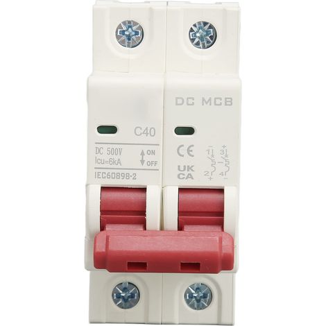 Disjoncteur miniature 40A 500V pour système photovoltaïque solaire, 2 pôles, haute sensibilité, protection DC (1/5)