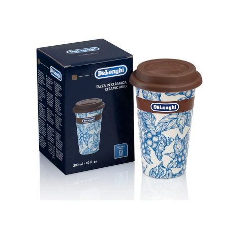 Mug thermique en ceramique fleurs bleues a double paroi DeLonghi - 5513284481