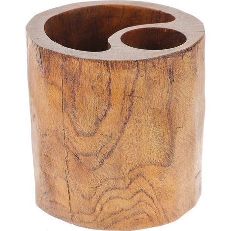 Stiftehalter aus Holz, dekorativer Bleistifthalter, Aufbewahrungsbox für Schreibwaren – 10,00 x 10,00 x 10,00 cm (1/4)
