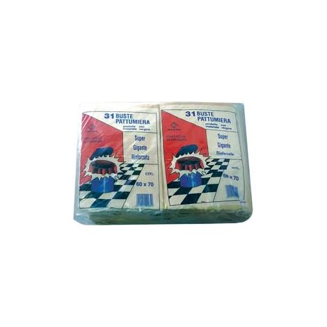 SACCO PATTUMIERA CON LACCIO DI CHIUSURA GIALLO PZ.31- - cm.60x70 gr.600 - 20 confezione CP