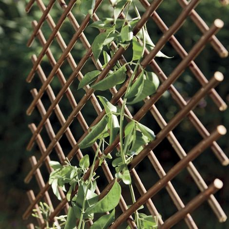 Traliccio espandibile in salice naturale 0,5 x 1,5 m - finitura marrone - decorativo NORTENE