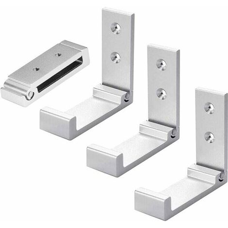 4er-Set Klapphaken, faltbare Garderobenhaken, Wandhaken aus Aluminiumlegierung, 90°-Klapphaken, selbstklebende Haken für Badezimmerwände (1/4)