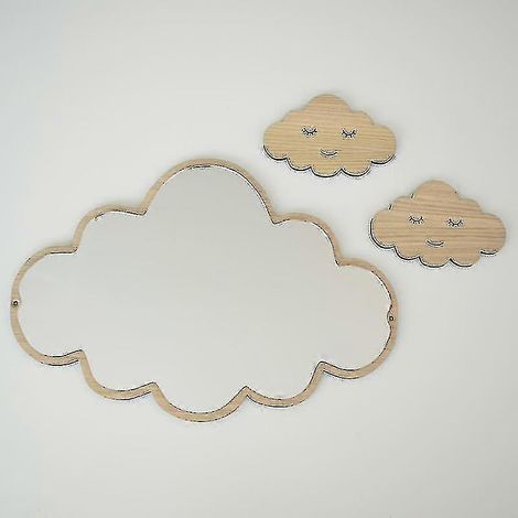 Dekorativer Holzspiegel für Kinder, Wanddekoration, Cartoon-Kunstwerk-Form, Heimdekoration (1/5)