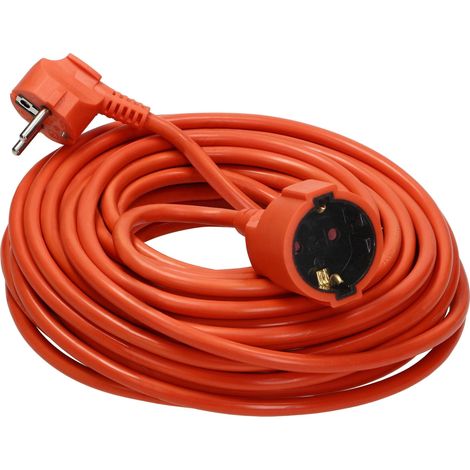 Orno Cable Extensión Jardín 40m Naranja Enchufe Schuko PVC