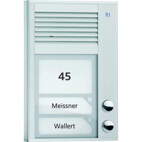 TCS Audio Außenstation Serie PAK 2 Klingeltasten (rechtsbündig), AP silber PAK02-EN (1/2)