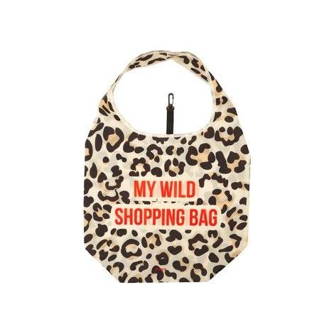 Borsa Shopping Pieghevole 3.5x6x10 cm Stampa Leopardata Fisura