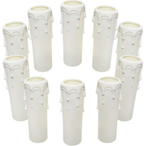 VURAHOME - Paquet de 10 bougies gouttes gouttes en plastique couvre les tubes pour lustre lumière pendants luminaires blanc (1/5)