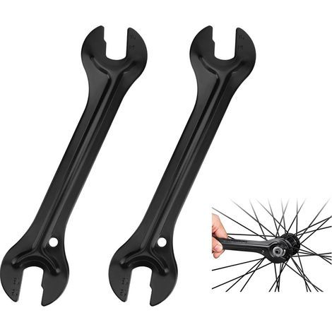 Lot de 2 Clés de Moyeu de Vélo 13/14/15/16 mm Cône en Acier Conique (1/5)